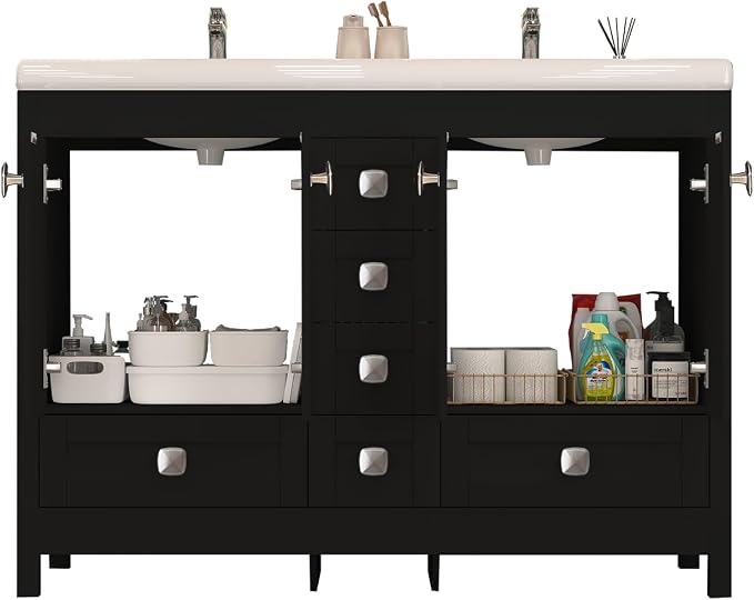51 inch Bathroom Sink Vanity Combo, Large Freestanding Double Bath Vanity Sink - Image 5