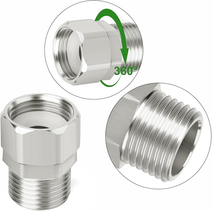 TAISHER 2PCS 304 Stainless Steel Flexible Movable Connector, 1/2" Male - Image 4
