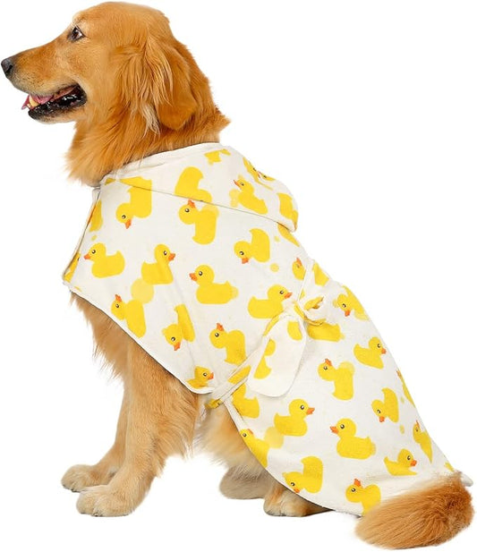 HDE Dog Bathrobe Super Absorbent Quick Drying Puppy Towel Wrap Coat Adjustable by HDE