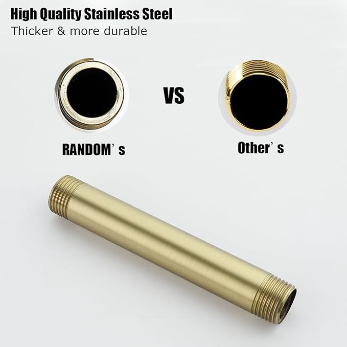 RANDOM Shower Arm with Flange, Brushed Gold.RD91038-4BG - Image 3