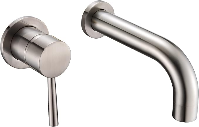 SUMERAIN Bathtub Faucet Brushed Nickel Wall Mount Tub Filler Single Left-Handed by SUMERAINFAUCETS