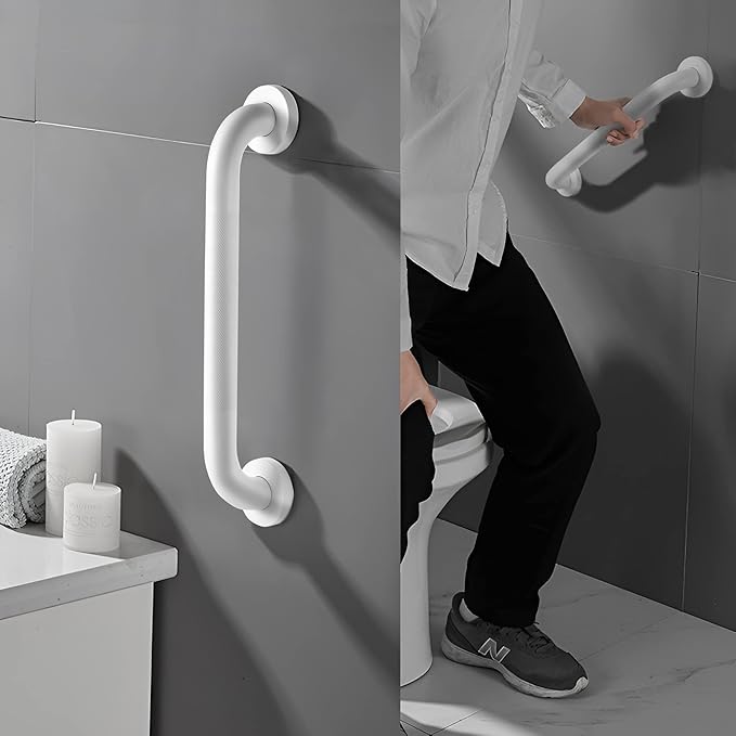 Shower Grab Bar, 2 Pack 16 Inch White Bathroom Grab Bar, 1.25" Diameter 304 - Image 5