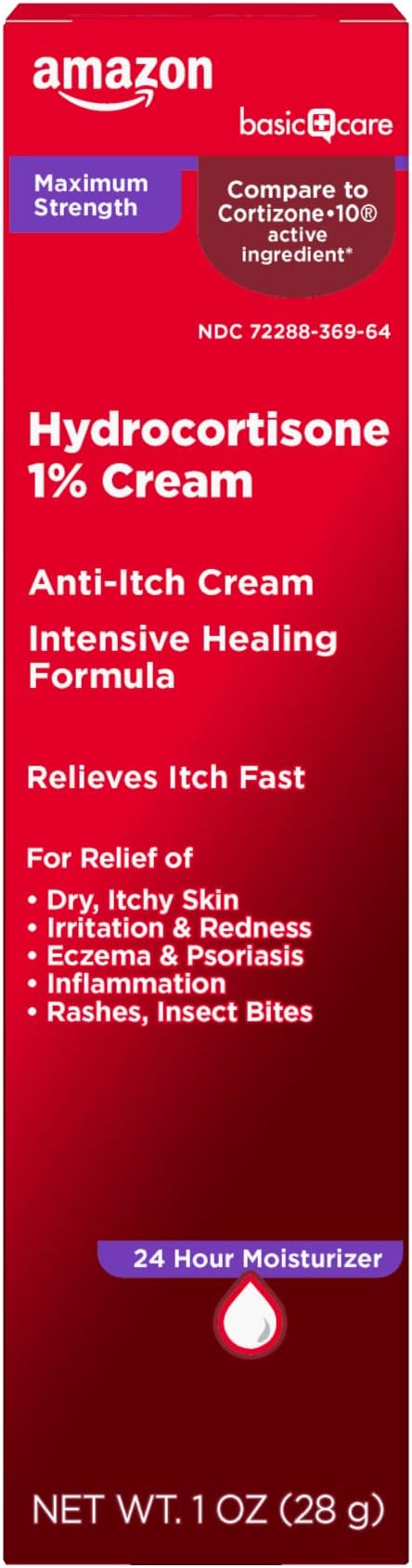 Amazon Basic Care Maximum Strength Anti-Itch Cream, Hydrocortisone 1 Percent by AmazonBasicCare