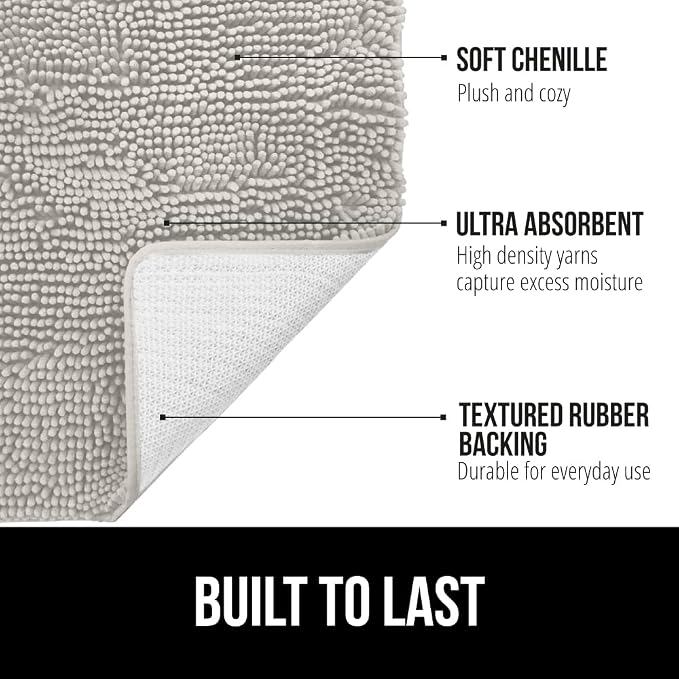 GORILLA GRIP Bathroom Rug Sets, Soft Chenille 2 Piece Area Rugs Set, Toilet - Image 3