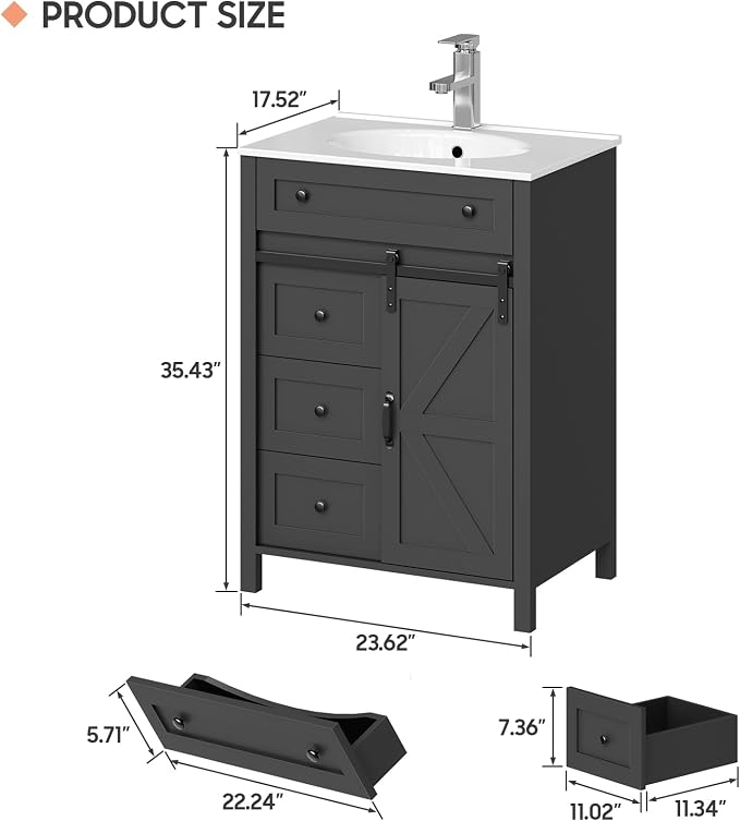 Vabches 24 Inch Bathroom Vanity - Image 2