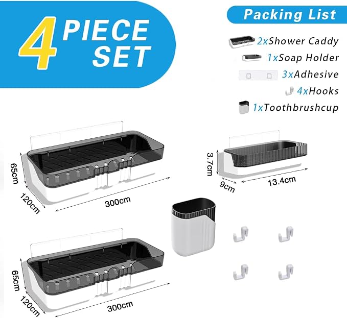 Shower Caddy No Drilling Shower Organizers - Image 2