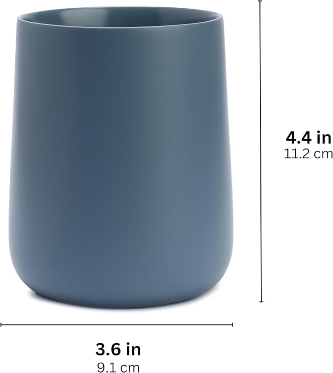 Matte Blue Toothbrush and Toothpaste Holder and Cup - Image 5