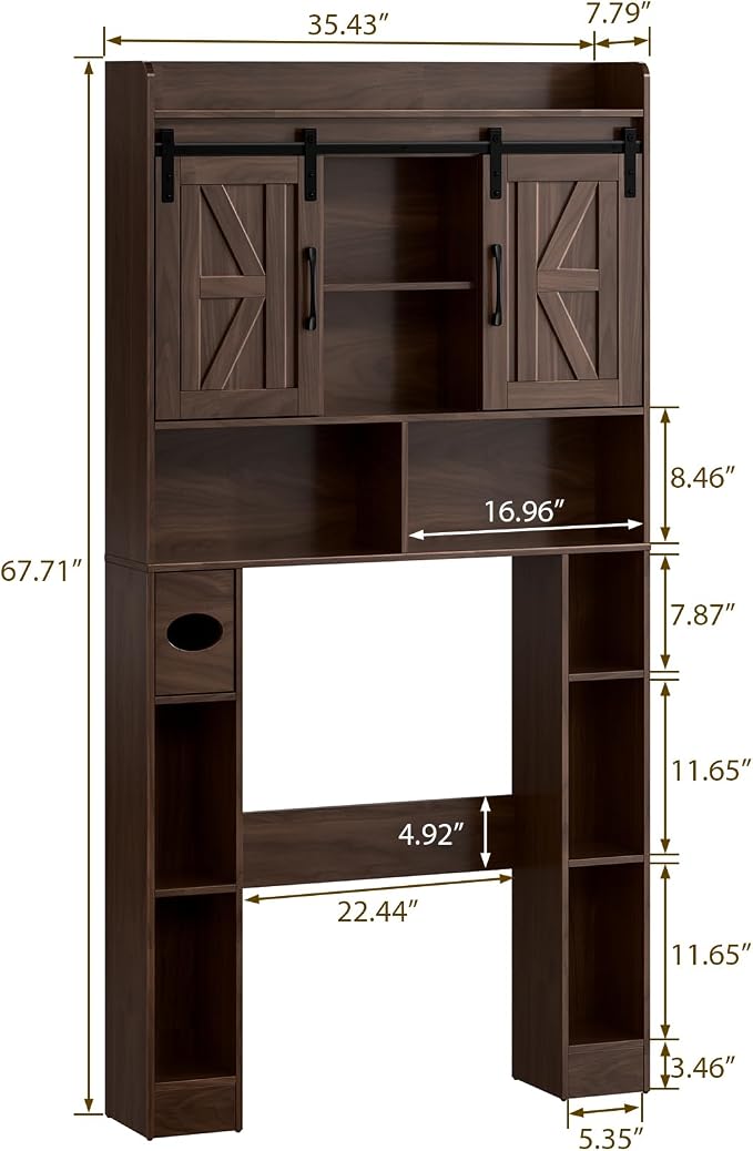Farmhouse Storage Cabinet Over Toilet - Image 2
