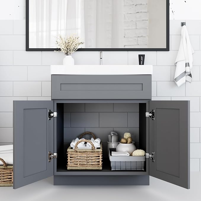 KitchenMan 30 Inch Bathroom Vanity Without Sink and Top Unassembled Bathroom - Image 2