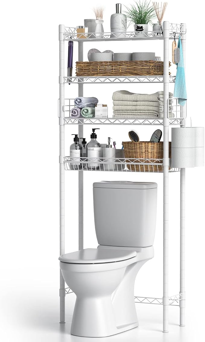 Over The Toilet Storage, Adjustable Bathroom Organizer Shelves Space Saver Over by Hodonas