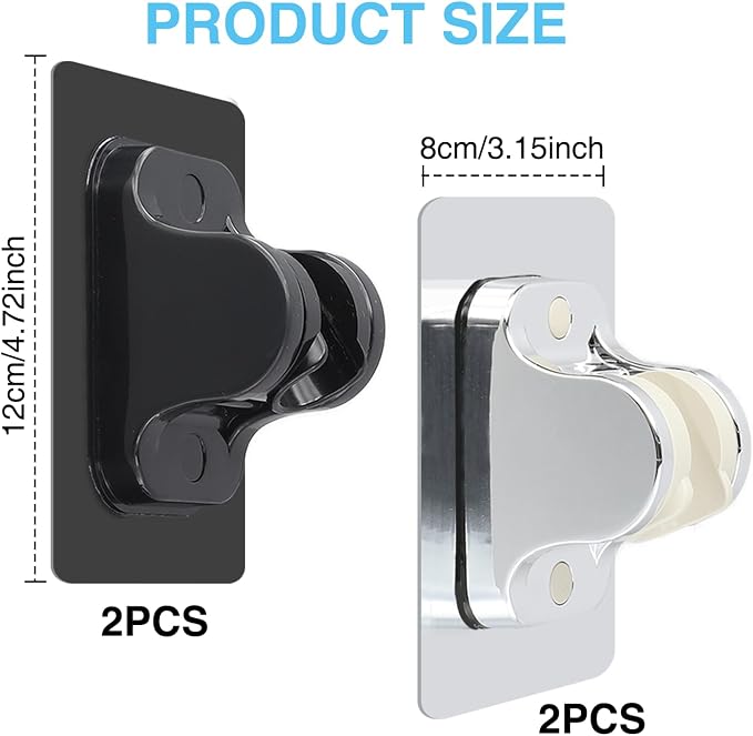 4PCS Shower Head Holder Strong Adhesive Adjustable, Waterproof Shower Hand Held - Image 2
