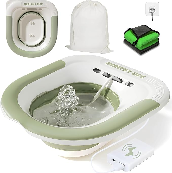 Electric Sitz Bath for Toilet, Portable and Collapsible Sitz Bath Tub for by Annrose