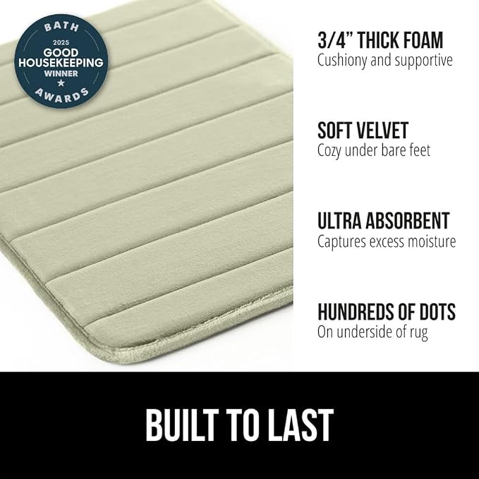 GORILLA GRIP Memory Foam Bath Mat, Soft Absorbent US Designed Bathroom Rug - Image 3