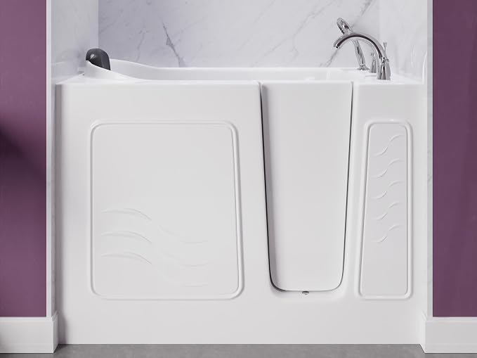 ANZZI Walk In Tub 53'' x 26'' in White, Easy Access, Quick Fill Faucet - Image 2