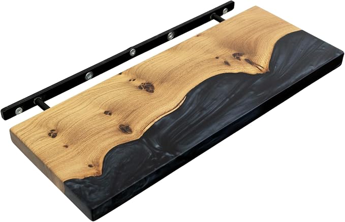 RWA Straight Edge Floating Shelf – Unique Wood Floating Shelf by RWAresinwoodart