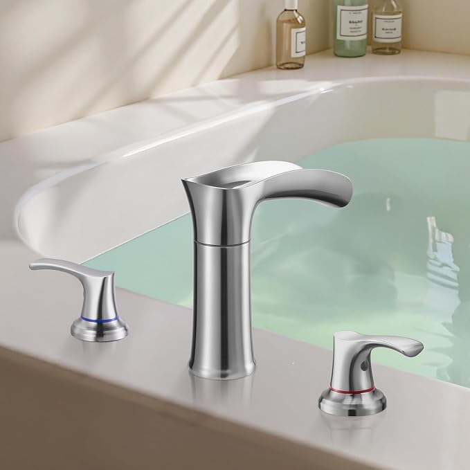 VEVOR Roman Tub Faucet, 3 Hole Waterfall Bathtub Faucet, Zinc Alloy Bath Tubs - Image 8