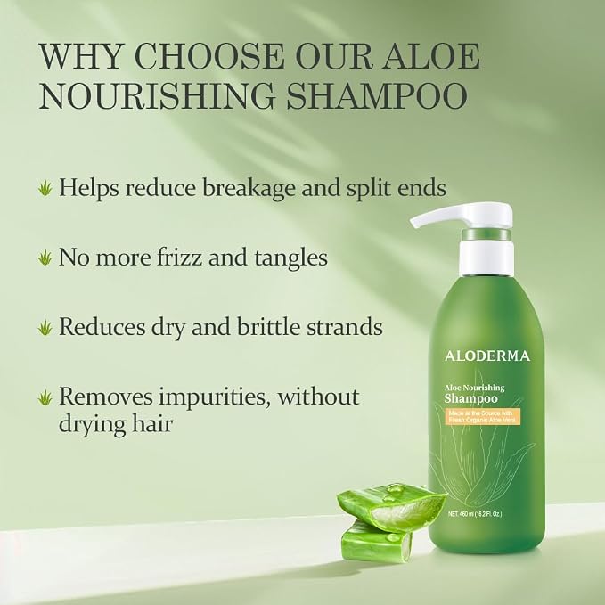 Aloderma Aloe Nourishing Shampoo Featuring Fresh, Organic Aloe Vera - Image 3