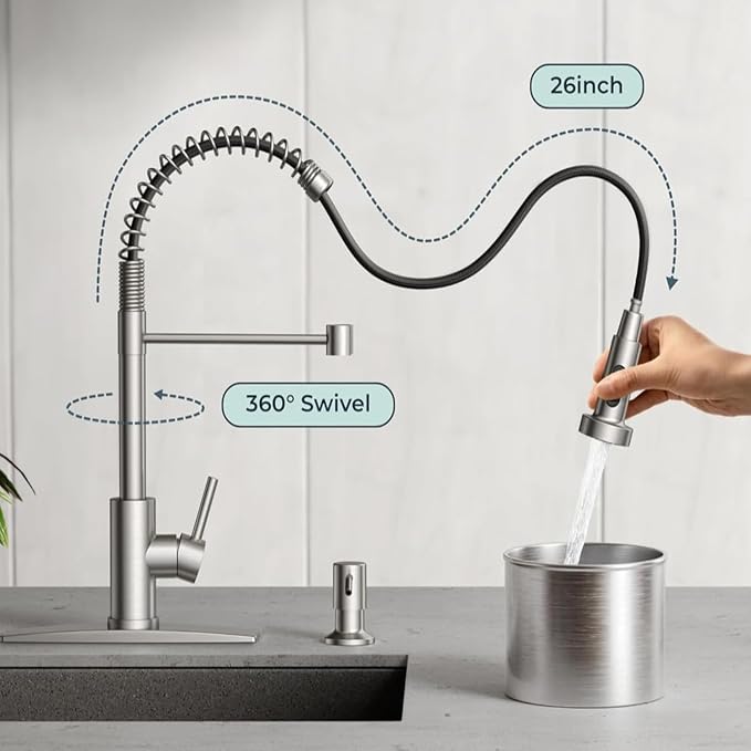 Smart Touch On Kitchen Faucet, 3 Modes Pull Down Sprayer, Sensor Activated - Image 5