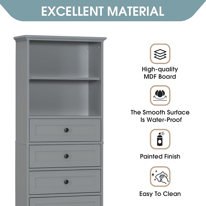 Favfurish 67" Tall Bathroom Storage Cabinet - Image 4