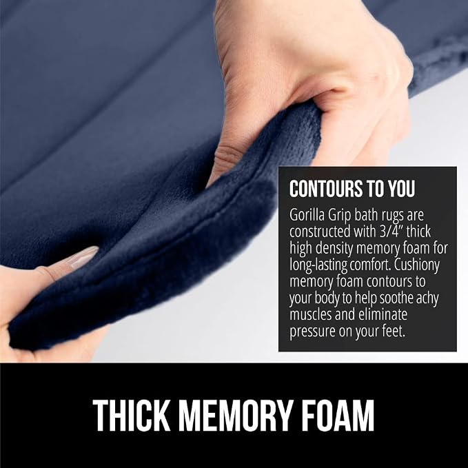 GORILLA GRIP Memory Foam Bath Mat, Soft Absorbent US Designed Bathroom Rug - Image 4