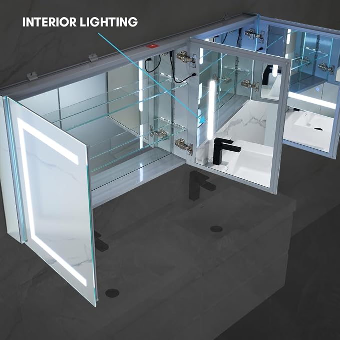 Blossom 60x26 LED Medicine Cabinet Mirror - Image 6
