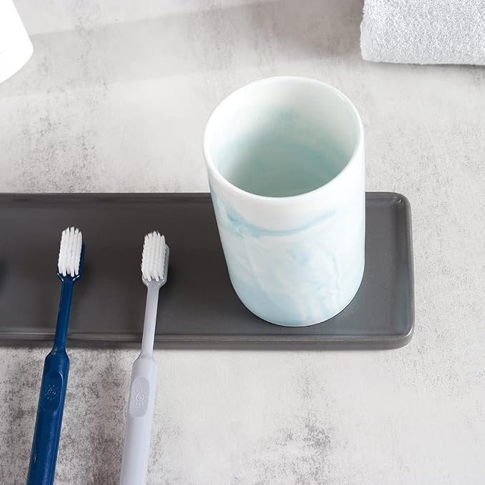 Ceramic Toothbrush Holder, Bathroom Cup, Drinking Mug, Coffee Cups, Marble - Image 5
