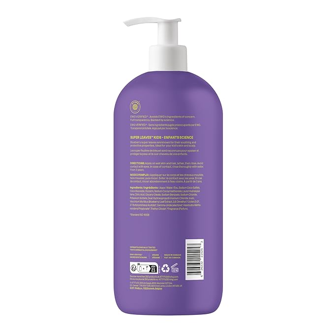 ATTITUDE Shampoo and Body Wash for Kids, EWG Verified Hair and Body Cleanser - Image 6