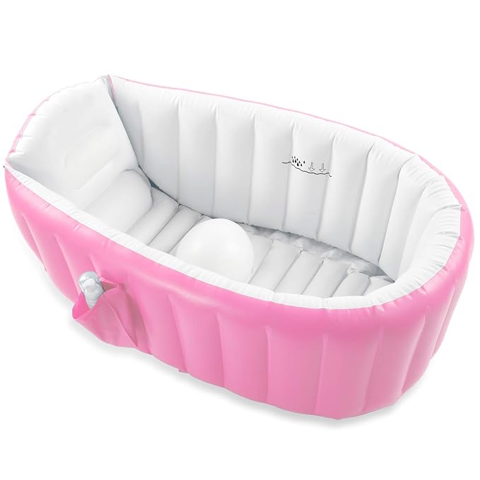 Inflatable Baby Bathtub, Portable Infant Toddler Bathing Tub Non Slip Travel - Image 8