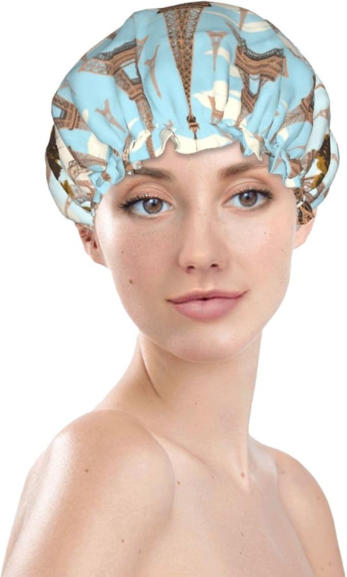 Double Layers Waterproof Shower Cap - Image 3