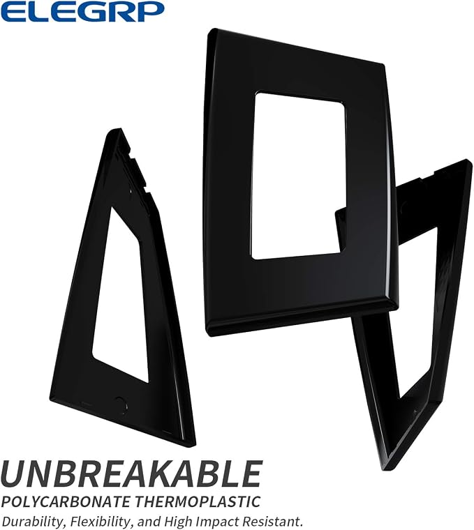 ELEGRP 1-Gang Screwless Decorative Wall Plates, Standard Size Unbreakable - Image 4