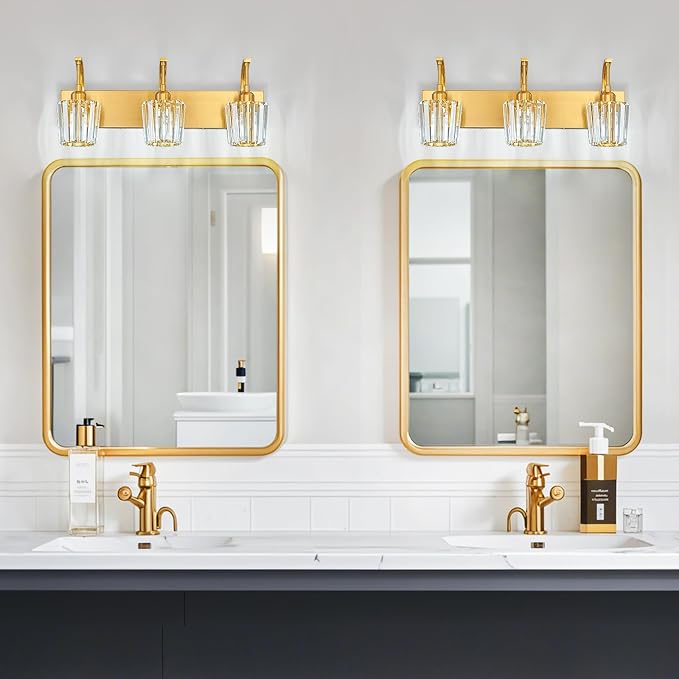 Modern Bathroom Vanity Light, 3-Light Gold Wall Sconce - Image 6