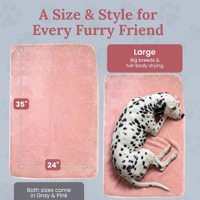 Premium Drying Towel – Large 24x35" Super Absorbent Microfiber Dog Bath Towel – - Image 5