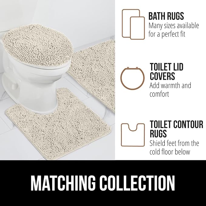 GORILLA GRIP Bath Rug Mat 44x26, Thick Absorbent Chenille, Quick Dry Microfiber - Image 8