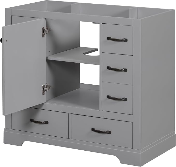 Favfurish 36" Bathroom Vanity Without Top Sink, 6-Drawer Freestanding Cabinet - Image 4