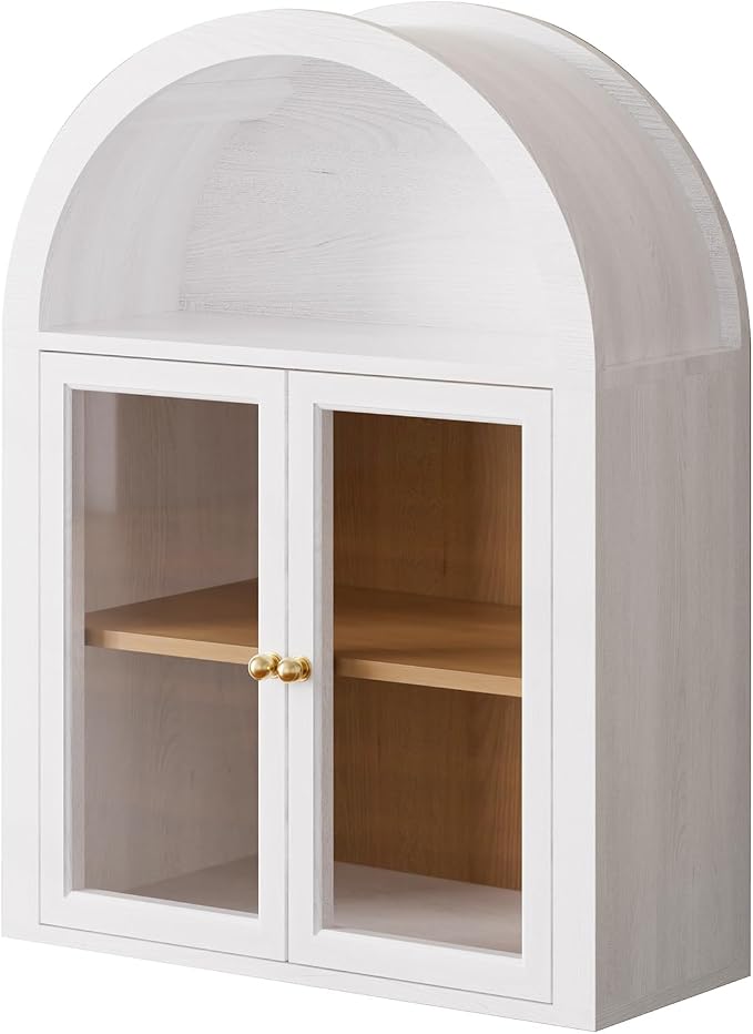 Arched Wall Cabinet, Glass Display Wall Mounted Cabinet - Image 9