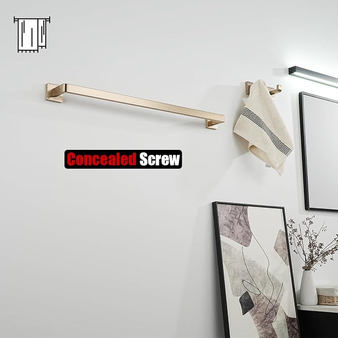 JQK Champagne Bronze Towel Bar, 24 Inch 304 Stainless Steel Thicken 0.8mm Towel - Image 7
