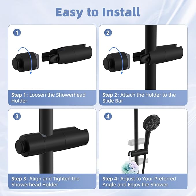 Hibbent Adjustable Shower Head Holder - Image 7