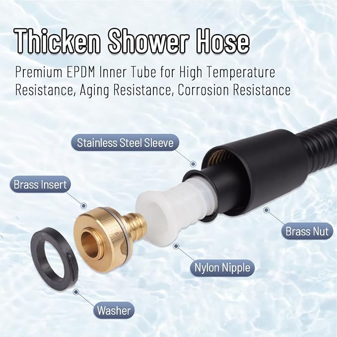 Kink-Free 304 Stainless Steel Handheld Shower Hose - Image 6