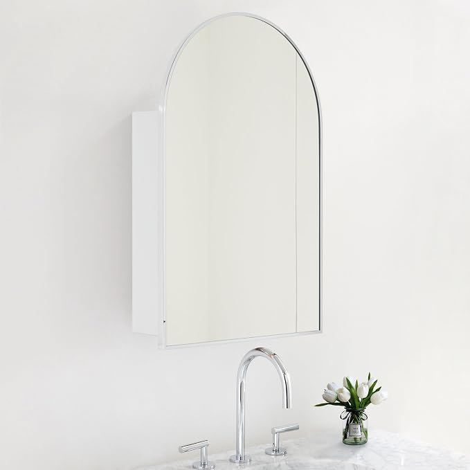 TEHOME 20 x 30'' Polished Nickel Arched Bathroom Medicine Cabinet by TEHOME