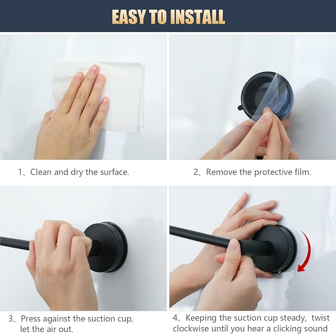 DGYB Adjustable Suction Cup Towel Bar - Image 5