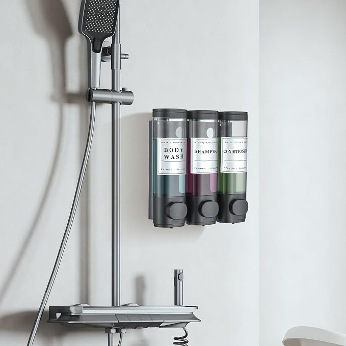 Shower Soap Dispenser Wall Mounted No Drill Shampoo Dispenser - Image 6