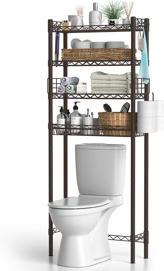 4-Tier Over Toilet Storage Shelf, Bathroom Organizer by Hodonas