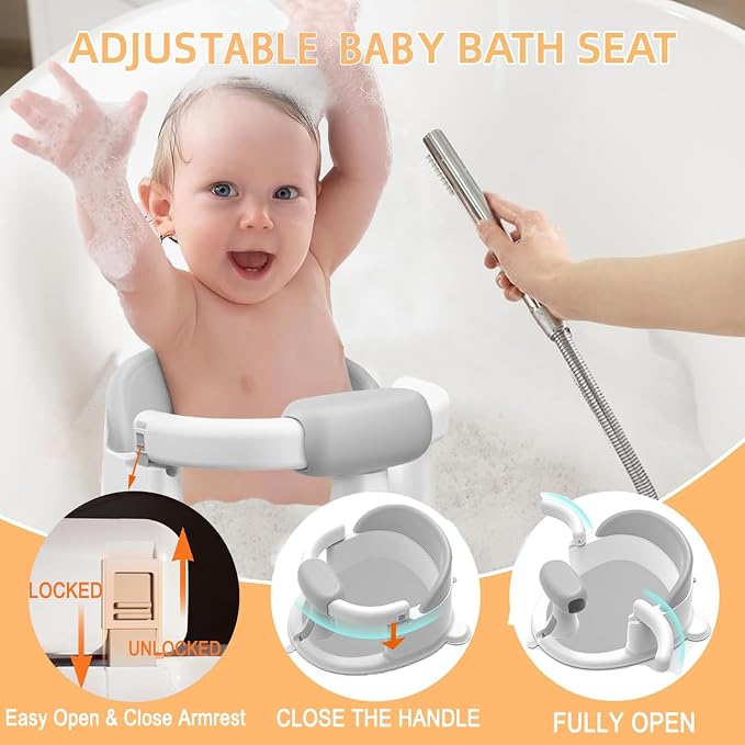 Baby Bath Seat for Babies 6 Months & Up, Toddler Bath Seats for Babies Sitting - Image 4