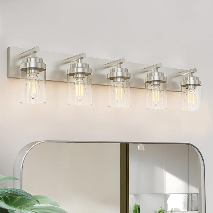 IZORRO Bathroom Vanity Light Fixture, 5-Light 36 Inch Brushed Nickel Bathroom by IZORRO