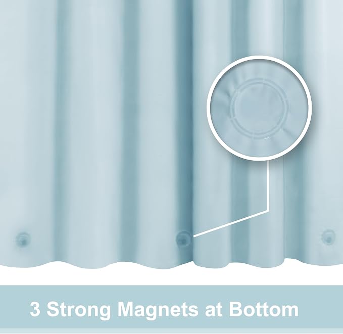 Light Blue Shower Curtain Liner - Image 2