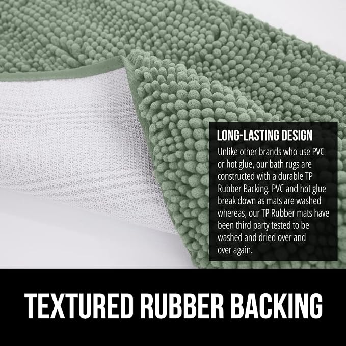 GORILLA GRIP Bath Rug Mat 44x26, Soft Absorbent Chenille, Quick Dry Microfiber - Image 5