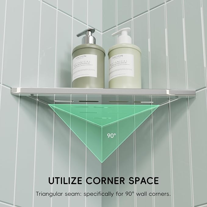 10’’ Shower Corner Shelf, Stainless Steel Shower Shelves - Image 6