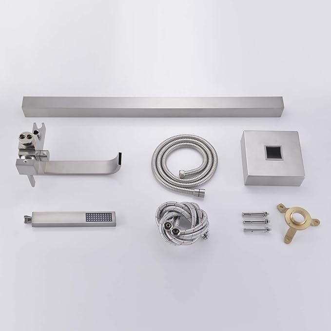 Freestanding Bathtub Faucet Tub Filler Brushed Nickel Floor Mount Faucets Brass - Image 7
