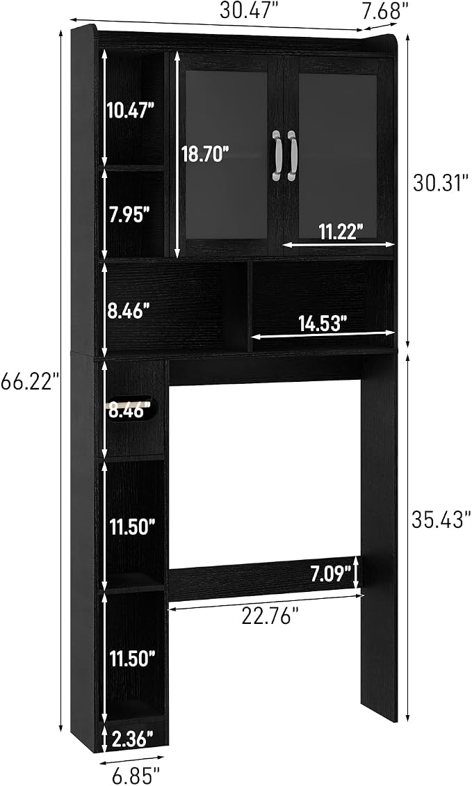 Vabches Over The Toilet Storage Cabinet, Farmhouse Storage Cabinet Over Toilet - Image 2