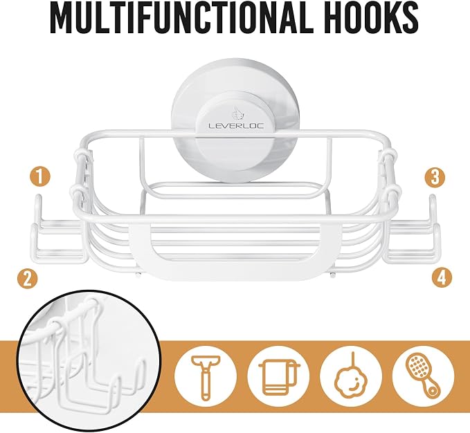 LEVERLOC Soap Holder Dish with Hooks - Image 9